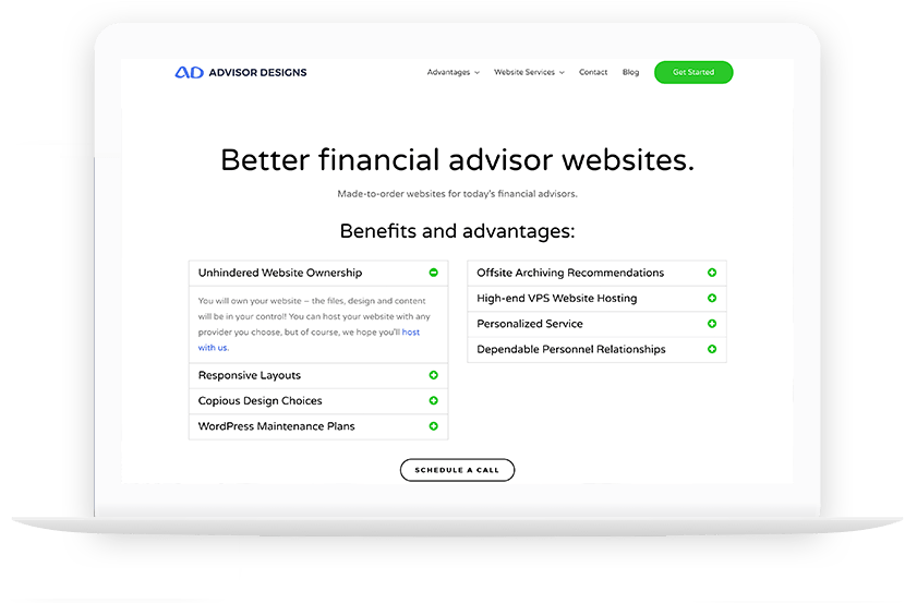 Advisor Designs website redesign launch