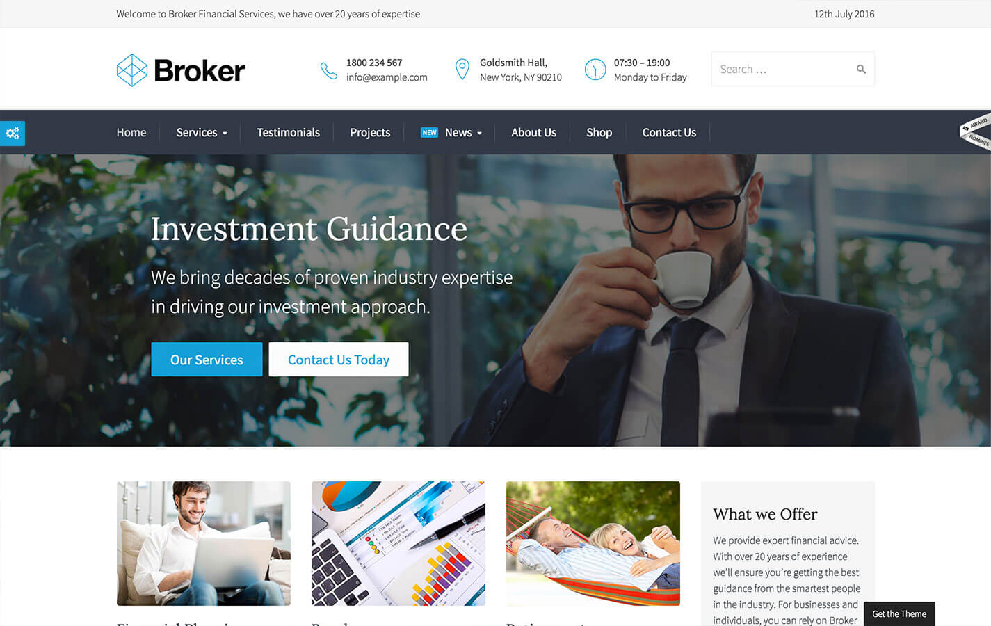Brokertheme Financial WordPress Theme